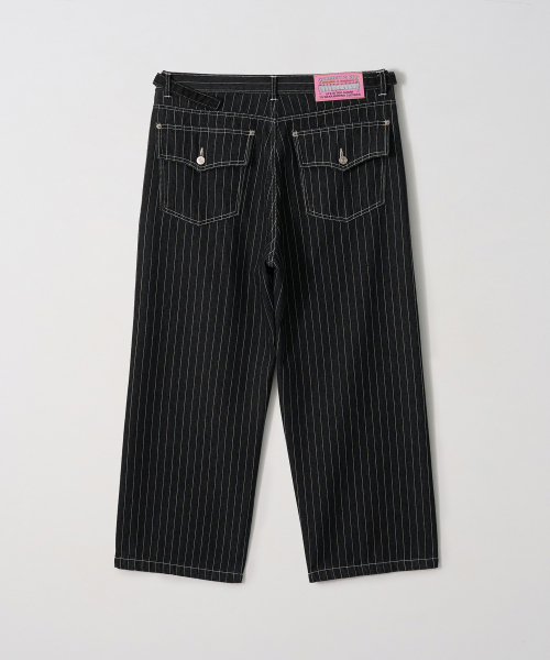 Pin Stripe Denim Pants (BLACK)（デニムパンツ）｜GARMENTS FAB