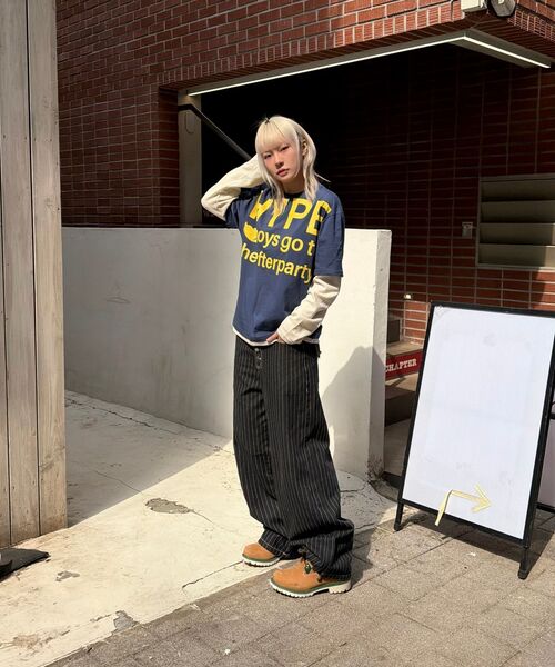 GARMENTS FAB（ガーメンツファブ）の「Pin Stripe Denim Pants (BLACK)（デニムパンツ・レディース・その他・MEDIUM/LARGE）」の2枚目の写真