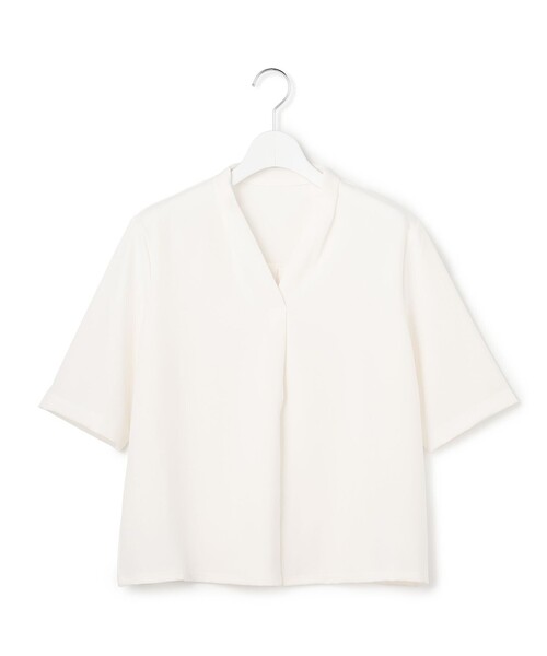 ICB(アイシービー)の「ライトストレッチアムンゼン Vネック半袖カットソー(Tシャツ/カットソー・レディース・グレー系/アイボリー系・LARGE/X-LARGE)」の9枚目の写真