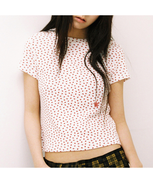 WEBHOUSE(ウェブハウス)の「ツイスタースターエンジェルティ - ストロベリーアイボリー(Tシャツ/カットソー・レディース・その他・FREE)」の1枚目の写真