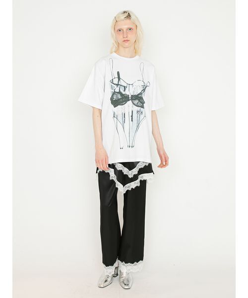 SORIN（ソリン　）の「【ご好評につき追加生産決定】Bra Printed Big T-shirt/ブラプリント ビッグTシャツ（Tシャツ/カットソー・レディース・ホワイト/グレー・38）」の3枚目の写真