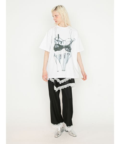 SORIN（ソリン　）の「【ご好評につき追加生産決定】Bra Printed Big T-shirt/ブラプリント ビッグTシャツ（Tシャツ/カットソー・レディース・ホワイト/グレー・38）」の4枚目の写真