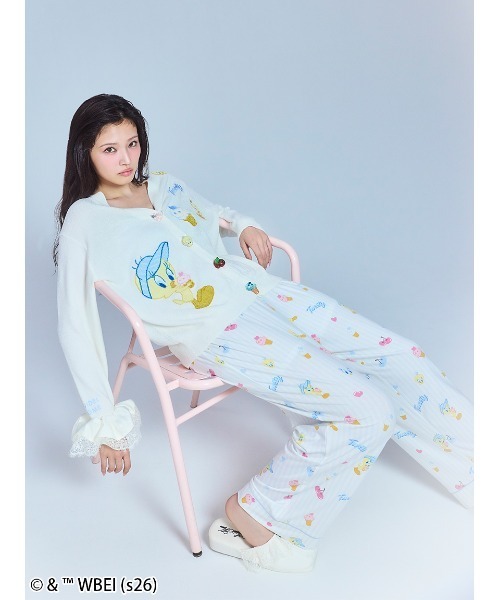 セール】【Tweety】モチーフニットカーディガン（ルームウェア