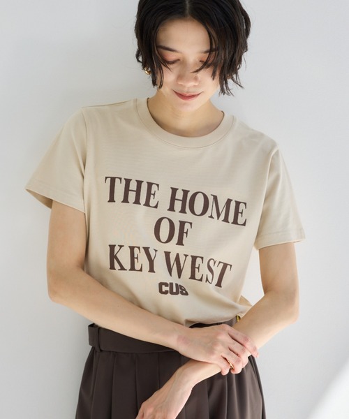 BARNYARDSTORM(バンヤードストーム)の「BARNYARDSTORM / BIGロゴTシャツ/マシンウォッシャブル(Tシャツ/カットソー・レディース・ベージュ/ネイビー/ホワイト・FREE)」の1枚目の写真