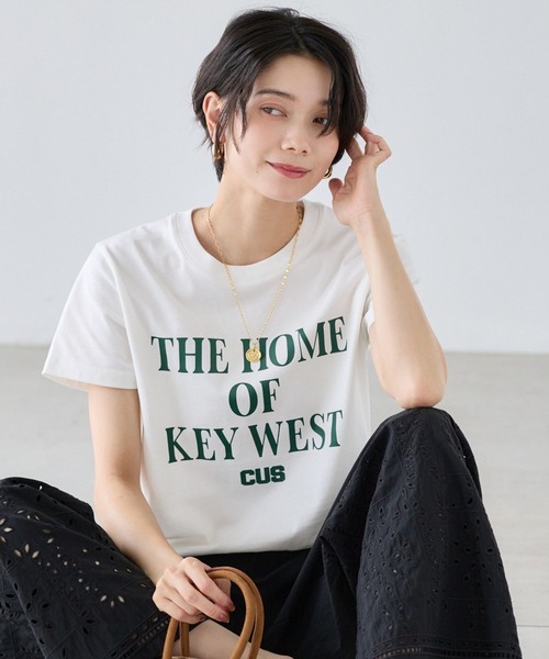 BARNYARDSTORM(バンヤードストーム)の「BARNYARDSTORM / BIGロゴTシャツ/マシンウォッシャブル(Tシャツ/カットソー・レディース・ベージュ/ネイビー/ホワイト・FREE)」の2枚目の写真