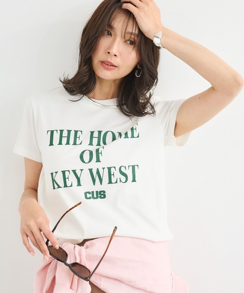 BARNYARDSTORM(バンヤードストーム)の「BARNYARDSTORM / BIGロゴTシャツ/マシンウォッシャブル(Tシャツ/カットソー・レディース・ベージュ/ネイビー/ホワイト・FREE)」の6枚目の写真