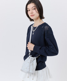 MINI N/S TOTE W/ PEARLS ミストグレーパール（ショルダーバッグ