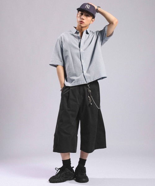 RAGEBLUE(レイジブルー)の「Mini Check Short Shirt/ミニチェック柄ショートシャツ(シャツ/ブラウス・メンズ・グリーン/ライトブルー/ネイビー・LARGE/MEDIUM)」の13枚目の写真