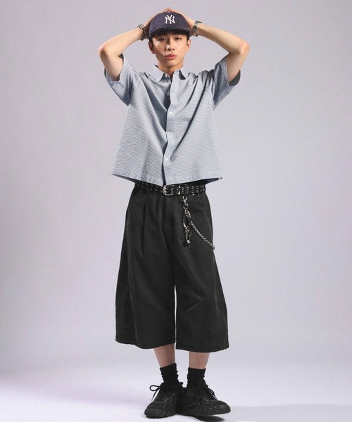 RAGEBLUE(レイジブルー)の「Mini Check Short Shirt/ミニチェック柄ショートシャツ(シャツ/ブラウス・メンズ・グリーン/ライトブルー/ネイビー・LARGE/MEDIUM)」の15枚目の写真