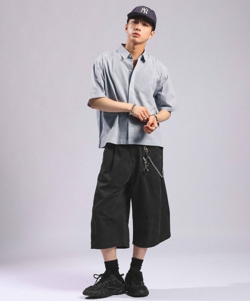 RAGEBLUE(レイジブルー)の「Mini Check Short Shirt/ミニチェック柄ショートシャツ(シャツ/ブラウス・メンズ・グリーン/ライトブルー/ネイビー・LARGE/MEDIUM)」の16枚目の写真