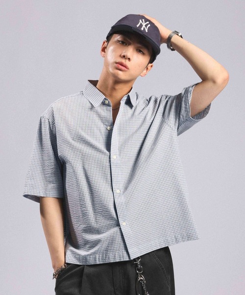 RAGEBLUE(レイジブルー)の「Mini Check Short Shirt/ミニチェック柄ショートシャツ(シャツ/ブラウス・メンズ・グリーン/ライトブルー/ネイビー・LARGE/MEDIUM)」の17枚目の写真
