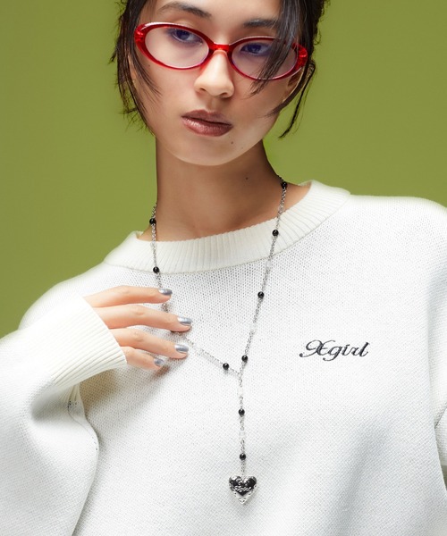 X-girl(エックスガール)の「X-GIRL ENGRAVED HEART NECKLACE(ネックレス・レディース・シルバー・ONE SIZE)」の1枚目の写真