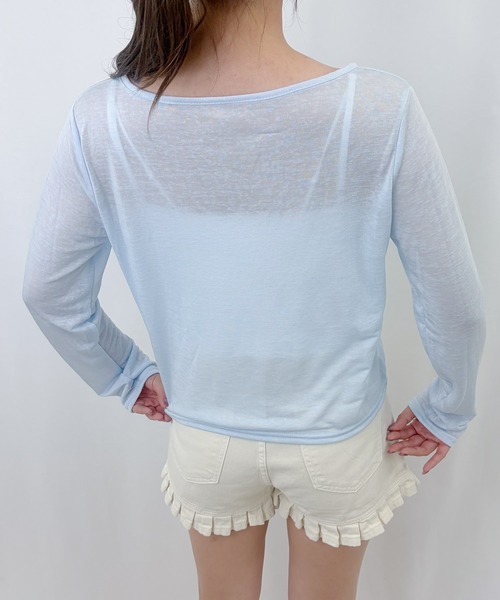 frunco(フランコ)の「【ZOZOTOWN限定】無地クルーネックシアーカーディガン(カーディガン/ボレロ・レディース・ホワイト/イエロー/アイボリー/ブルー・FREE)」の9枚目の写真