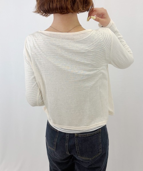 frunco(フランコ)の「【ZOZOTOWN限定】無地クルーネックシアーカーディガン(カーディガン/ボレロ・レディース・ホワイト/イエロー/アイボリー/ブルー・FREE)」の13枚目の写真