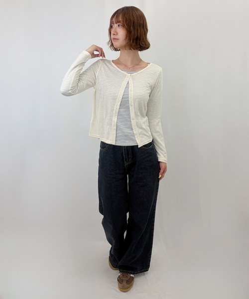 frunco(フランコ)の「【ZOZOTOWN限定】無地クルーネックシアーカーディガン(カーディガン/ボレロ・レディース・ホワイト/イエロー/アイボリー/ブルー・FREE)」の12枚目の写真
