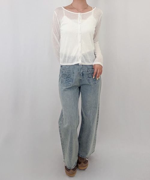 frunco(フランコ)の「【ZOZOTOWN限定】無地クルーネックシアーカーディガン(カーディガン/ボレロ・レディース・ホワイト/イエロー/アイボリー/ブルー・FREE)」の16枚目の写真