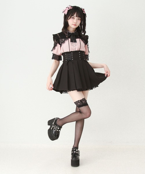 DearMyLove(ディアマイラブ)の「レースフリルハートビジューブラウス(シャツ/ブラウス・レディース・ブラック/ピンク/ホワイト・3L/LARGE/MEDIUM)」の12枚目の写真