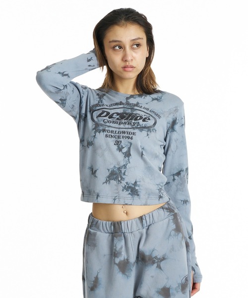 DC(ディーシー)の「DC/ディーシー 長袖 Tシャツ ロンT クロップド丈 LLT264318(Tシャツ/カットソー・レディース・スミクロ/ピンクベージュ/ベージュ/ミックスグレー・L/M)」の2枚目の写真