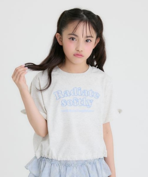 PINK-latte（ピンクラテ）の「【接触冷感】袖あきリボン半袖Tシャツ（Tシャツ/カットソー・キッズ・オフホワイト/ブラック/ホワイト系その他・140cm/120cm/130cm/150cm/160cm）」の2枚目の写真