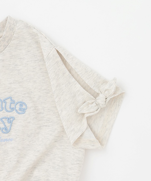 PINK-latte（ピンクラテ）の「【接触冷感】袖あきリボン半袖Tシャツ（Tシャツ/カットソー・キッズ・オフホワイト/ブラック/ホワイト系その他・140cm/120cm/130cm/150cm/160cm）」の7枚目の写真