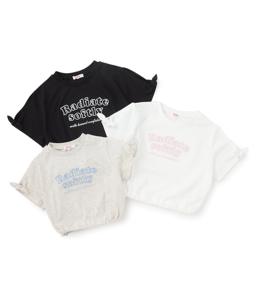 PINK-latte（ピンクラテ）の「【接触冷感】袖あきリボン半袖Tシャツ（Tシャツ/カットソー・キッズ・オフホワイト/ブラック/ホワイト系その他・140cm/120cm/130cm/150cm/160cm）」の11枚目の写真
