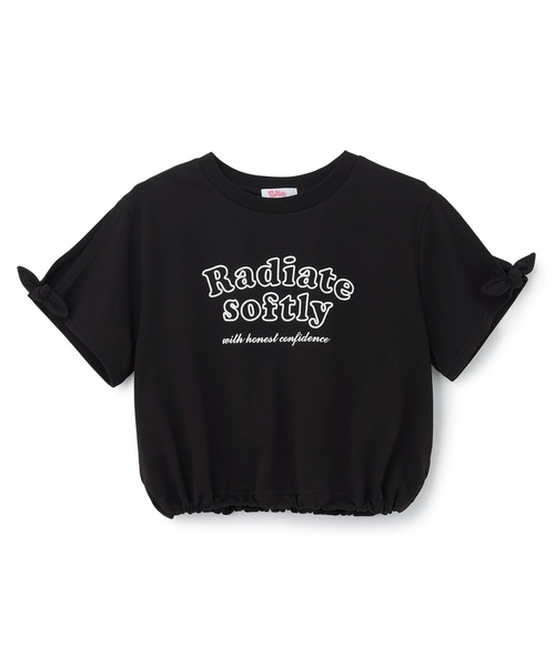 PINK-latte（ピンクラテ）の「【接触冷感】袖あきリボン半袖Tシャツ（Tシャツ/カットソー・キッズ・オフホワイト/ブラック/ホワイト系その他・140cm/120cm/130cm/150cm/160cm）」の14枚目の写真