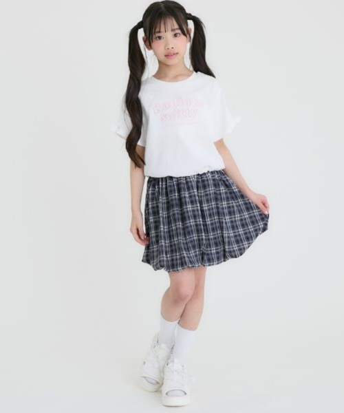 PINK-latte（ピンクラテ）の「【接触冷感】袖あきリボン半袖Tシャツ（Tシャツ/カットソー・キッズ・オフホワイト/ブラック/ホワイト系その他・140cm/120cm/130cm/150cm/160cm）」の16枚目の写真