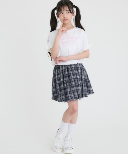 PINK-latte（ピンクラテ）の「【接触冷感】袖あきリボン半袖Tシャツ（Tシャツ/カットソー・キッズ・オフホワイト/ブラック/ホワイト系その他・140cm/120cm/130cm/150cm/160cm）」の17枚目の写真