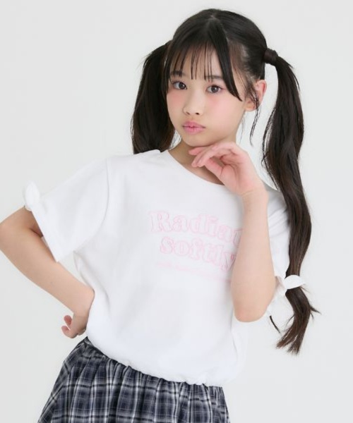 PINK-latte（ピンクラテ）の「【接触冷感】袖あきリボン半袖Tシャツ（Tシャツ/カットソー・キッズ・オフホワイト/ブラック/ホワイト系その他・140cm/120cm/130cm/150cm/160cm）」の18枚目の写真