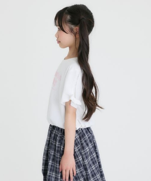 PINK-latte（ピンクラテ）の「【接触冷感】袖あきリボン半袖Tシャツ（Tシャツ/カットソー・キッズ・オフホワイト/ブラック/ホワイト系その他・140cm/120cm/130cm/150cm/160cm）」の20枚目の写真
