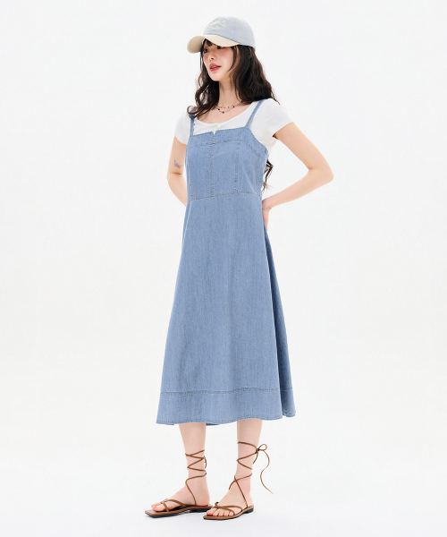 CHASECULT(チェイスカルト)の「レディースデニムビスチェワンピース-FBRG6175C0D(ワンピース・レディース・スカイブルー・85/90)」の5枚目の写真