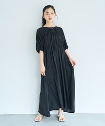小柄ブランド「mil」ティアードワンピース　黒　Sサイズ 楊柳ティアードワンピース（ワンピース）｜mil（ミル）のファッション