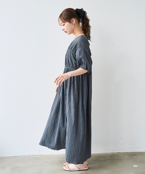 mil(ミル)の「ダブル切替え シャーリング ワンピース 【587212】(ワンピース・レディース・ブラック/テラコッタ/チャコールグレー・XS/S)」の13枚目の写真