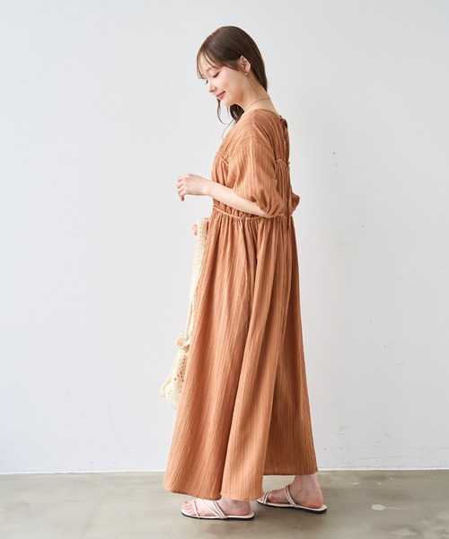 mil(ミル)の「ダブル切替え シャーリング ワンピース 【587212】(ワンピース・レディース・ブラック/テラコッタ/チャコールグレー・XS/S)」の18枚目の写真
