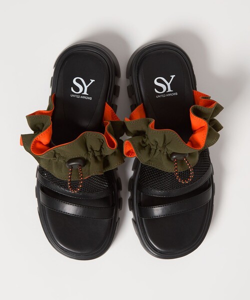 SY UNITED ARROWS(シーユナイテッドアローズ)の「<SY>フリルメッシュ サンダル50(サンダル・レディース・シルバー/ブラック/オリーブ・22.5cm/23.5cm/24.5cm)」の5枚目の写真