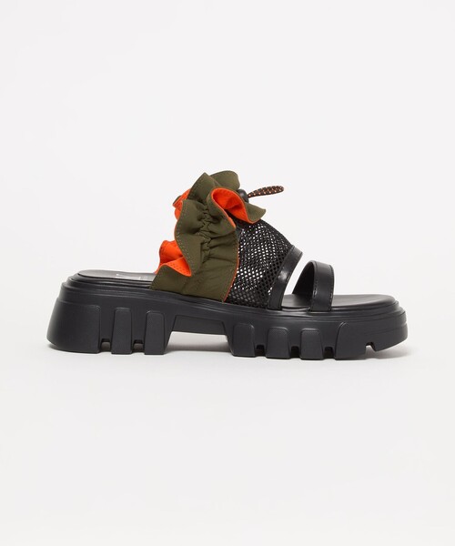 SY UNITED ARROWS(シーユナイテッドアローズ)の「<SY>フリルメッシュ サンダル50(サンダル・レディース・シルバー/ブラック/オリーブ・22.5cm/23.5cm/24.5cm)」の6枚目の写真