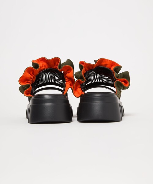 SY UNITED ARROWS(シーユナイテッドアローズ)の「<SY>フリルメッシュ サンダル50(サンダル・レディース・シルバー/ブラック/オリーブ・22.5cm/23.5cm/24.5cm)」の7枚目の写真