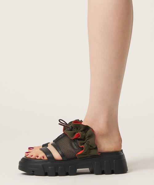 SY UNITED ARROWS(シーユナイテッドアローズ)の「<SY>フリルメッシュ サンダル50(サンダル・レディース・シルバー/ブラック/オリーブ・22.5cm/23.5cm/24.5cm)」の19枚目の写真