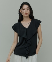 Ruffle Collar Sleeveless Blouse / ラッフルカラーノースリーブブラウス