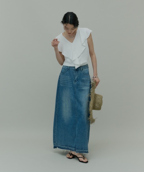 Plumel(プルメル)の「Ruffle Collar Sleeveless Blouse / ラッフルカラーノースリーブブラウス(シャツ/ブラウス・レディース・ベージュ/ホワイト/ブラック・MEDIUM)」の18枚目の写真
