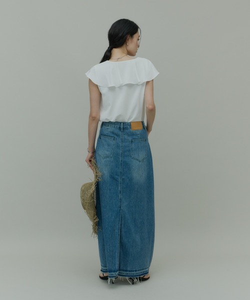 Plumel(プルメル)の「Ruffle Collar Sleeveless Blouse / ラッフルカラーノースリーブブラウス(シャツ/ブラウス・レディース・ベージュ/ホワイト/ブラック・MEDIUM)」の19枚目の写真