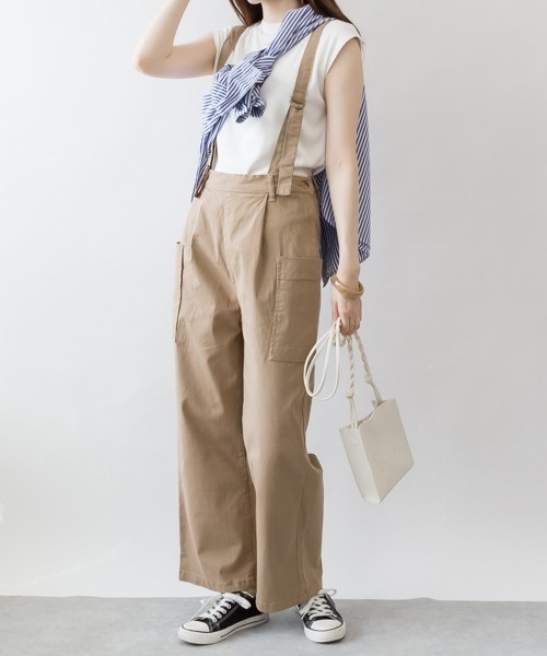 RCD（アールシーディー）の「サイドビックポケットサロペットパンツ（サロペット/オーバーオール・レディース・ベージュ/カーキ/ブラック・L/M/LL）」の13枚目の写真