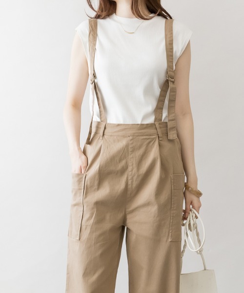 RCD（アールシーディー）の「サイドビックポケットサロペットパンツ（サロペット/オーバーオール・レディース・ベージュ/カーキ/ブラック・L/M/LL）」の14枚目の写真