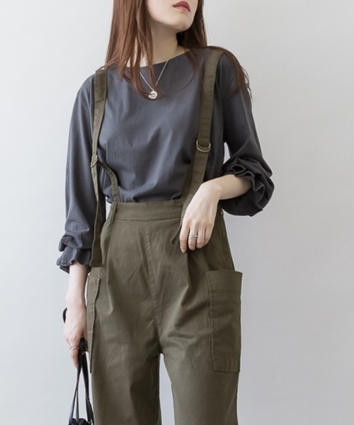RCD（アールシーディー）の「サイドビックポケットサロペットパンツ（サロペット/オーバーオール・レディース・ベージュ/カーキ/ブラック・L/M/LL）」の21枚目の写真