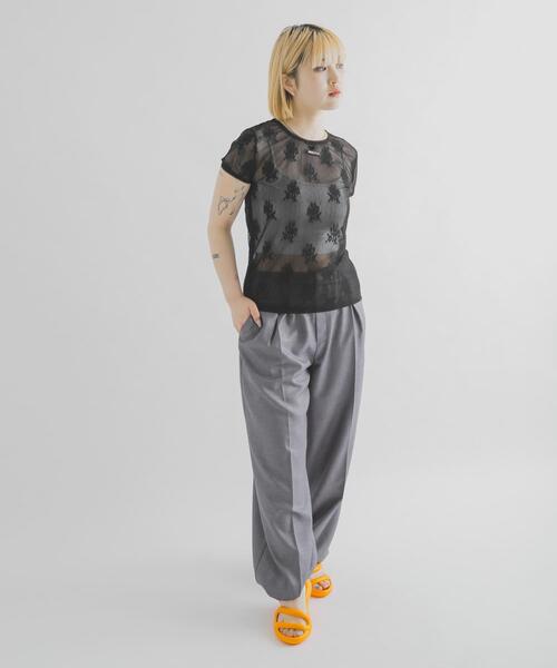 THE GOODLAND MARKET(ザグッドランドマーケット)の「cwtch EASY SLACKS(その他パンツ・レディース・ダークグレー/イエロー/ライトグレー・1/2)」の5枚目の写真