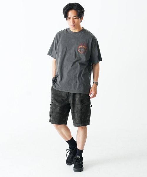 Beno(ビーノ)の「迷彩 カモ柄 ワイドカーゴショートパンツ / カモフラ ミリタリー ハーフパンツ メンズ Camo Wide Cargo Shorts(その他パンツ・メンズ・ベージュ/グレー/ブラック・MEDIUM/X-LARGE/LARGE)」の8枚目の写真