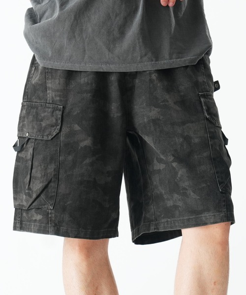 Beno(ビーノ)の「迷彩 カモ柄 ワイドカーゴショートパンツ / カモフラ ミリタリー ハーフパンツ メンズ Camo Wide Cargo Shorts(その他パンツ・メンズ・ベージュ/グレー/ブラック・MEDIUM/X-LARGE/LARGE)」の4枚目の写真