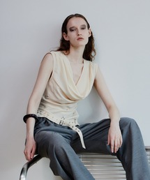 Layered Tulle Ribbon Vest/レイヤードチュールリボンベスト【MAISON