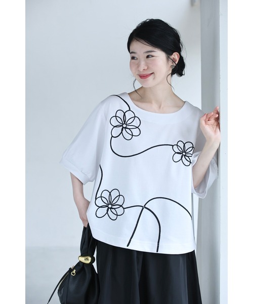 cawaii(カワイイ)の「繋がる花刺繍のカットソートップス(Tシャツ/カットソー・レディース・ホワイト・FREE)」の18枚目の写真