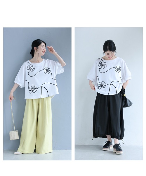 cawaii(カワイイ)の「繋がる花刺繍のカットソートップス(Tシャツ/カットソー・レディース・ホワイト・FREE)」の17枚目の写真